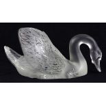 Attributed to Lalique crystal swan figure