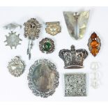 Collection of glass, sterling silver, silver items