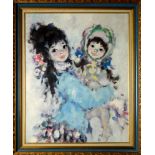 Painting, Portrait of Two Young Girls