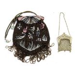 (lot of 2) Vintage beaded and chain linked bag group