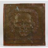 Pal Kepenyes patinated metal bas relief plaque, Far Beyond The Limits Of Men