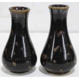 Chinese Pair of Glazed Russet Splashed Vases