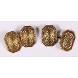 Pair of 14k yellow gold cufflinks