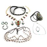 Collection of Native American multi-stone, metal jewelry