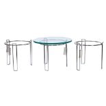 (lot of 3) Eileen Grey style chrome nesting tables
