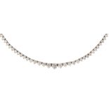 Diamond, 14k white gold necklace