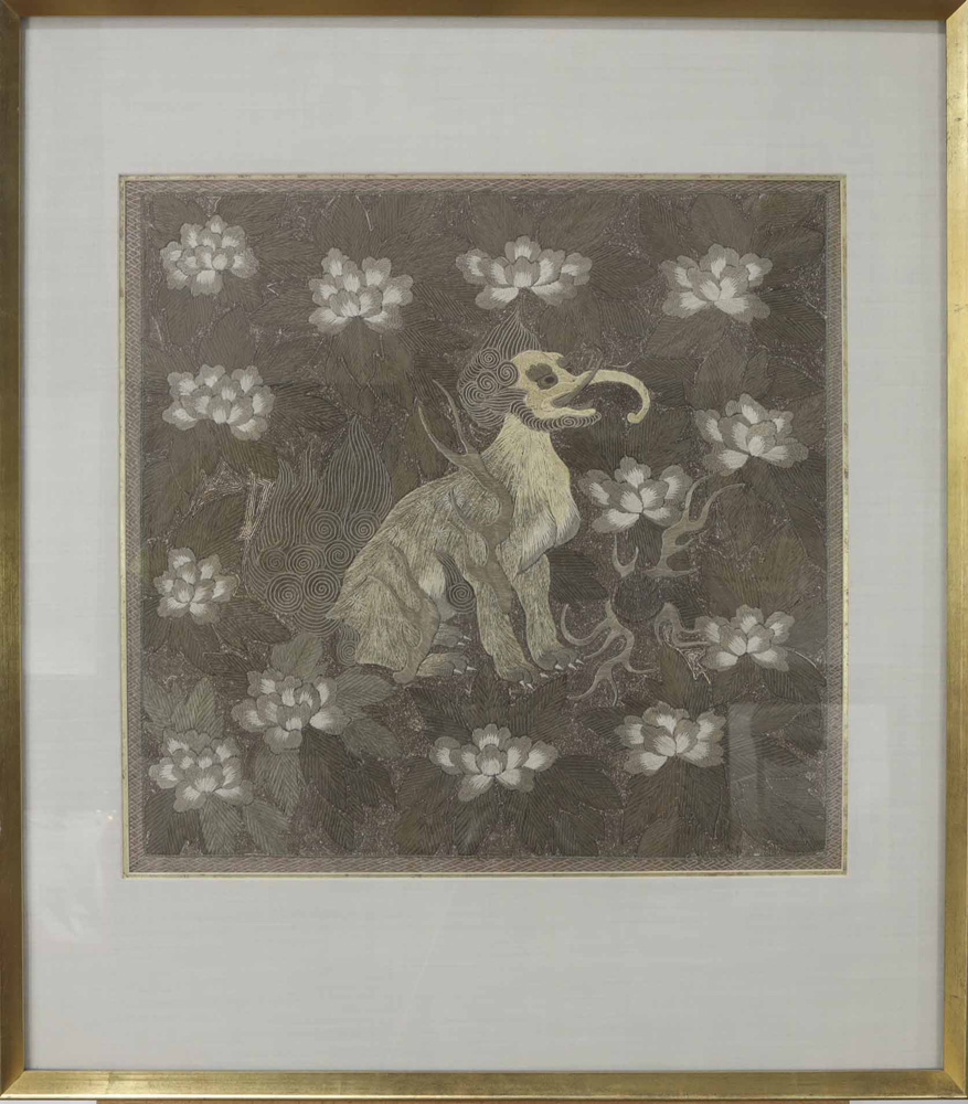 Japanese Framed Embroidery of Qilin - Image 2 of 2