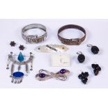 Collection of multi-stone, silver, metal jewelry