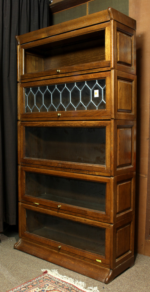 Oak barrister style bookcase - Image 2 of 2