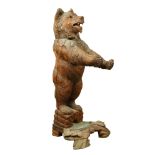 German Black Forest relief carved figural bear form umbrella stand