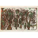 Print, Roy DeForest, Abstract with Figures in Green