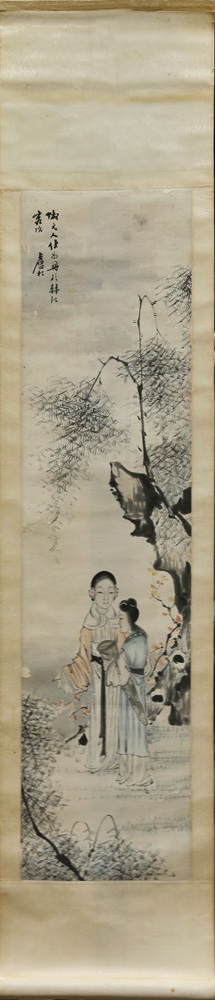 (lots of 3) Chinese Hanging Scrolls, Ink and Color on Paper - Image 2 of 2