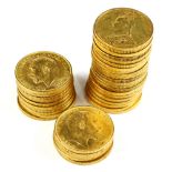 (lot of 36) Great Britain Sovereign gold coins, .2355 oz each, dates ranging from 1879-1928