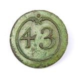 Early Revolutionary War Button, French 43rd Regiment