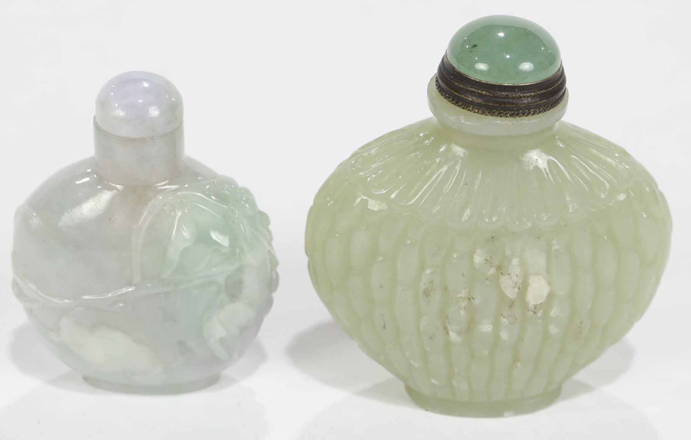 (Lot of 2) Two Chinese Hardstone Snuff Bottles