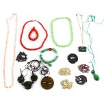 Collection of multi-stone bead, metal jewelry