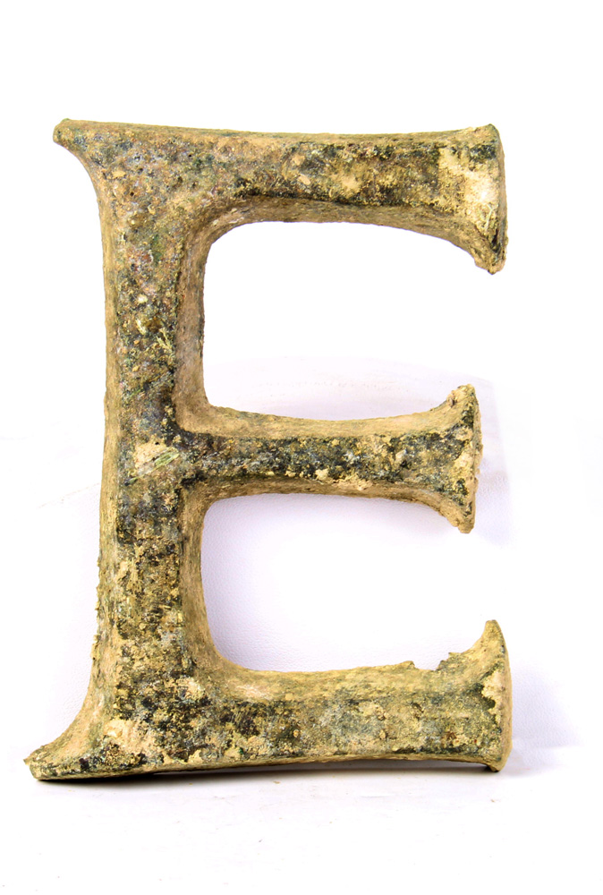 Roman Imperial Bronze letter "E", 1st-3rd Century AD