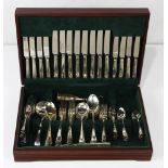 (lot of 93) Butler Sheffield plate flatware canteen