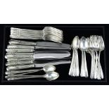 (lot of 40) International Orchid sterling silver flatware service