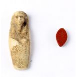 (lot of 2) Egyptian artifact group, consisting of a Late Kingdon Shabtis