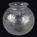 Lalique crystal bowl, having a circular form decorated with waves