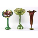 (lot of 3) Lundberg Studios iridescent art glass group