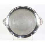 Modernist sterling silver platter in the International style