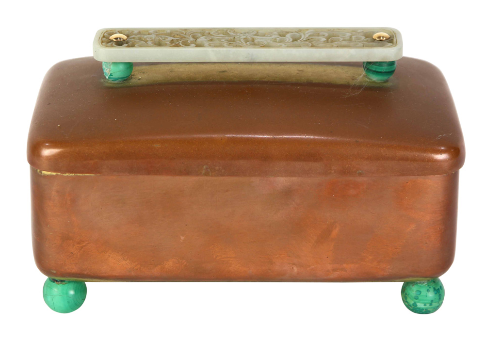 Marie Zimmerman hammered copper lidded box - Image 2 of 6