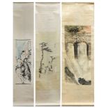 (lots of 3) Chinese Hanging Scrolls, Ink and Color On Paper