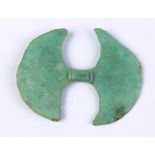 Greek style bronze votive double axe head