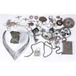 Collection of silver, sterling silver, metal jewelry and items