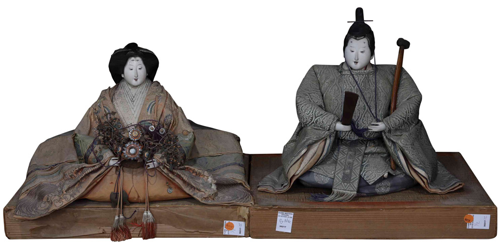 Japanese pair of HINA-matsuri Dolls, 19c