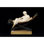 Italian marble and partial gilt metal figural sculpture in the Egyptian taste