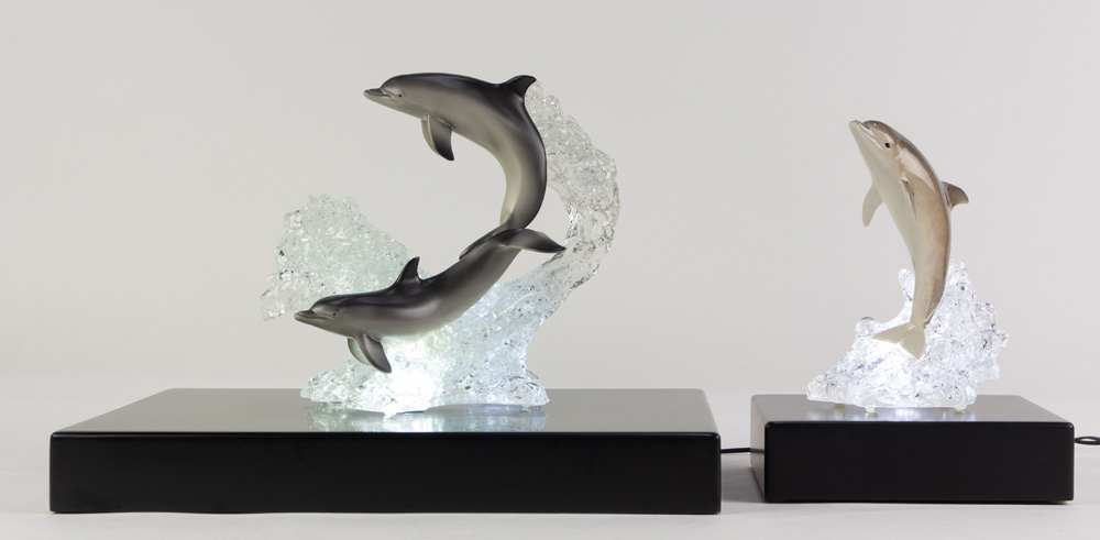 (lot of 2) Robert Wyland acrylic limited edition sculptures