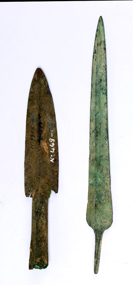 (lot of 2) Greek bronze war spear