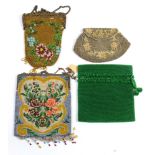 (lot of 4) Vintage beaded and embroidered bags, 20th Century