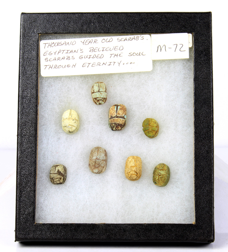 (lot of 8) Egyptian style scarab group