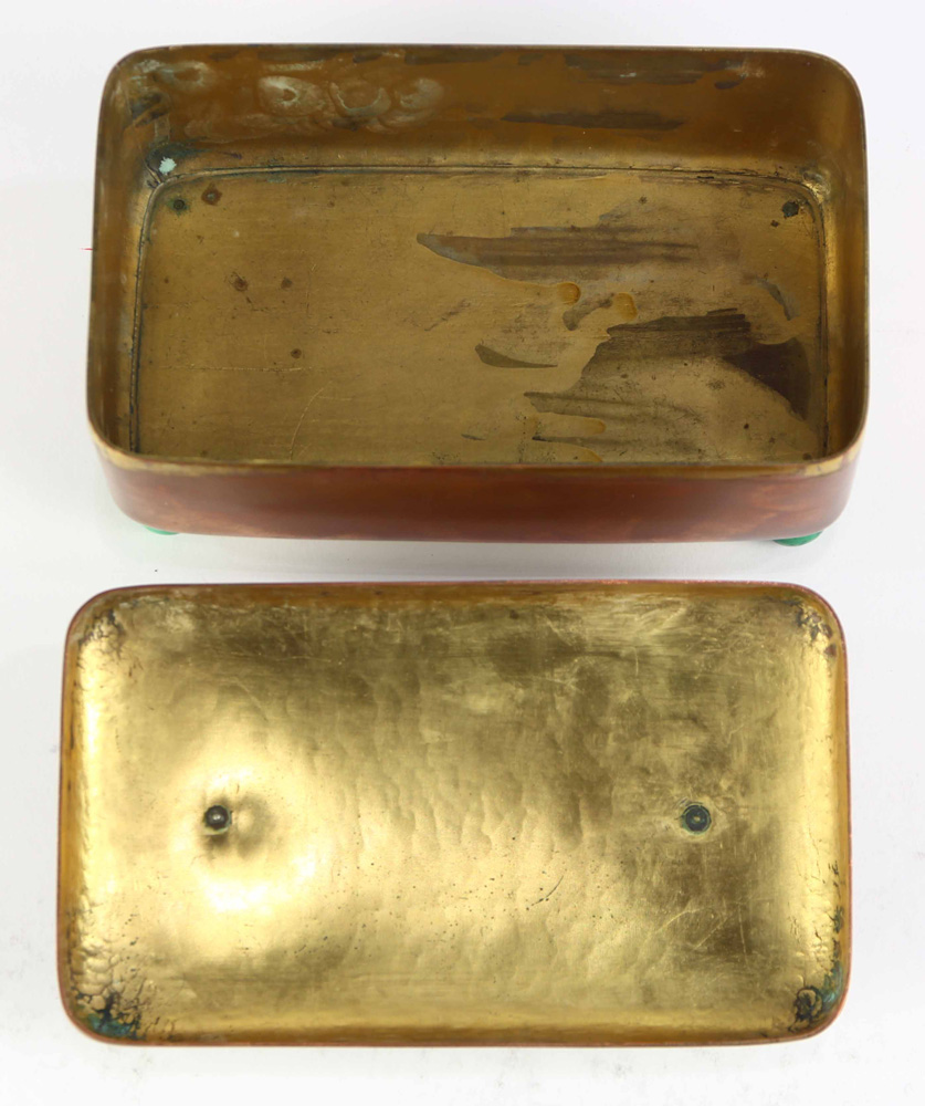 Marie Zimmerman hammered copper lidded box - Image 4 of 6