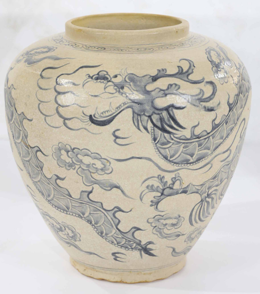 Vietnamese Blue and White "Dragon" Jar