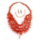 Coral, metal jewelry