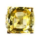 Sapphire, diamond, 18k yellow gold ring