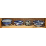 (Lot of 11) A group of Chinese blue and white bowls and dishes