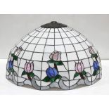 A leaded glass lamp shade