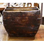 An Asian wooden rice bucket