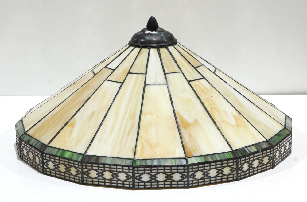 An Arts and Crafts leaded glass lampshade