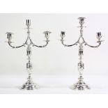 (lot of 2) Pair Baroque style three light candelabra