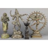 (lot of 4) Indian Copper Alloy figures of Shiva