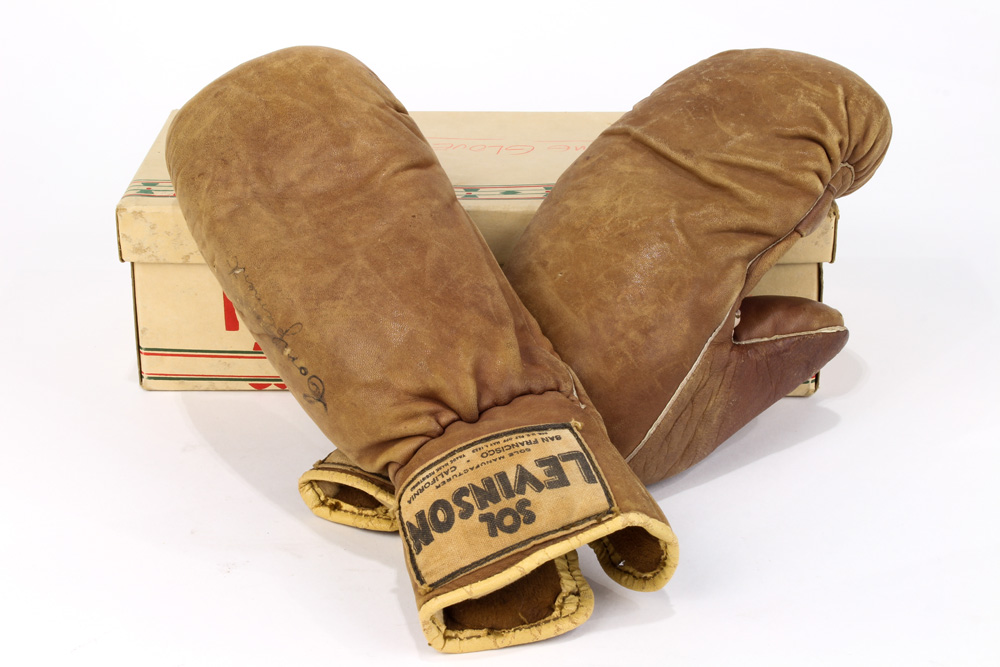 A pair of Signed 1936 boxing gloves from "Small Montana, Flyweight Champion of the World"