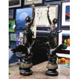 A Belle Epoch style patinated metal figural group