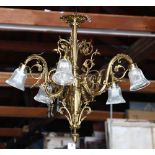 A Victorian style five light chandelier